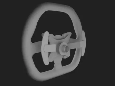 GT1 Steering Wheel Low Poly No Texture Low-poly 3D model