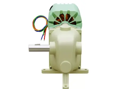 Electric Motor Low-poly 3D model 3