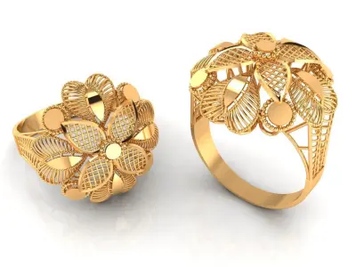 Ladies Ring Turkish Nokta FLower-NF1 3D print model