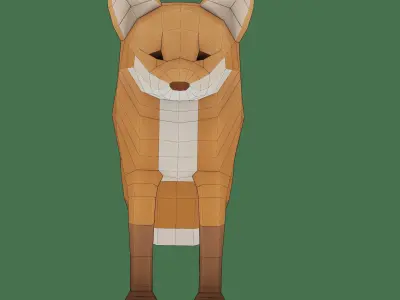 Low poly fox Low-poly 3D model buy