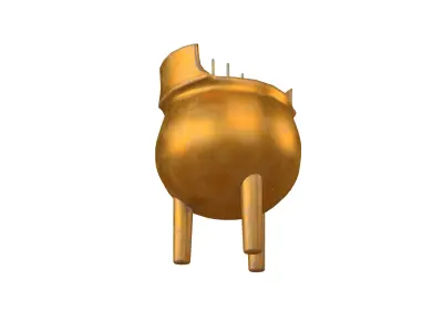 Cartoon Incense Burner v1 006 Low-poly 3D model