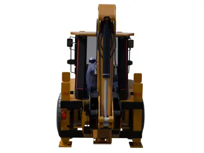 Backhoe Loader Low-poly 3D model