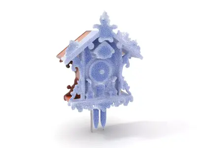 Elegant Wooden Cuckoo Clock model pack Low-poly 3D model