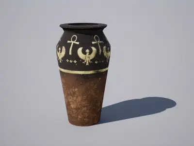 Egyptian Vase Low-poly 3D model