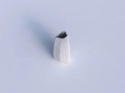 Vase curved tipping triangle 2 with wavy grid plates 3D print model