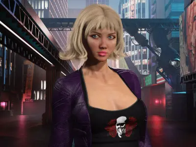 Casual girl full rigged - game ready - animated Low-poly 3D model