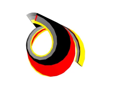  German flag on helical structure  3D model