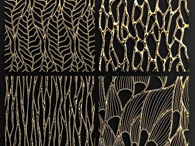 collection of golden lattice 3D model