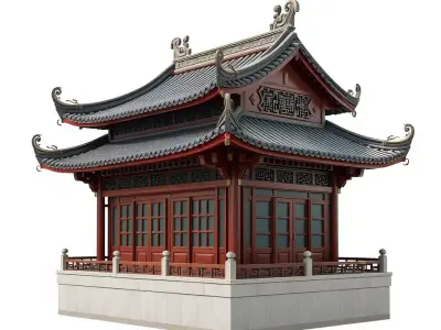 Elegant Pagoda Structure model pack Low-poly 3D model