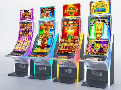 Neptune Single Casino Slot Machine Low-poly 3D model