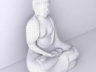 Gilt figure of Buddha Amida 3D model