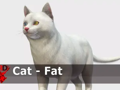 Cats - Fat Low-poly 3D model