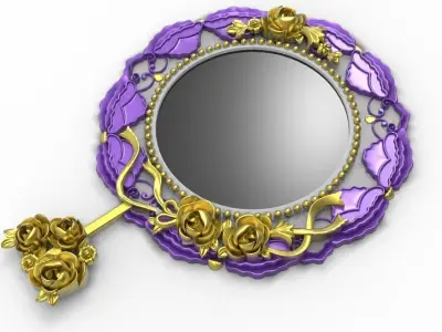 Classic decorative mirror  Low-poly 3D model