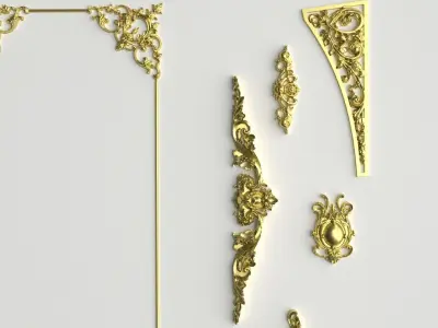 Collection stucco molding 3D model 01 3D model