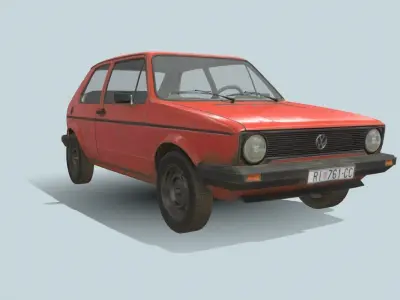 Volkswagen Golf I Low Poly Low-poly 3D model