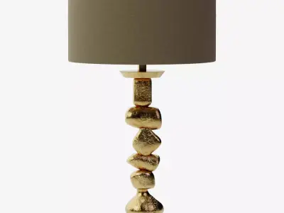 Vintage Gold and Black Geometric Art Deco Table Lamp 3D model