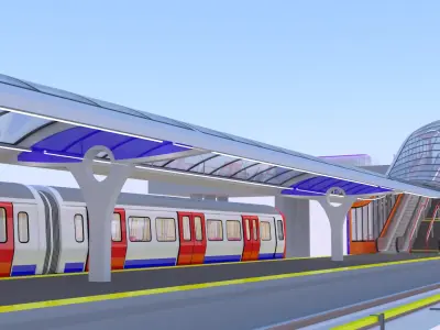 London metro station V 3D model