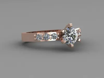 Rose Gold Women Diamond Ring 3D print model 3D print model get