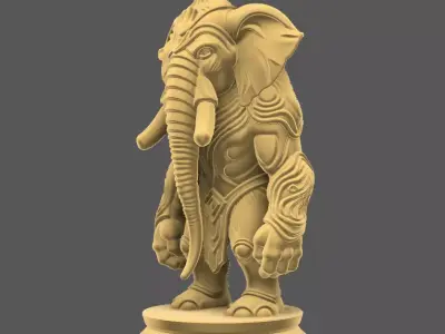 Organic Elephant Chess Piece STL File 3D print model
