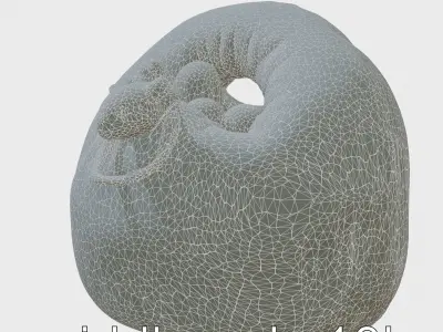 Cheese Puff Toy with Pocket Holes and Felt Mice Low-poly 3D model