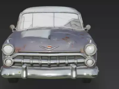 Old scratched dirt car 3D model