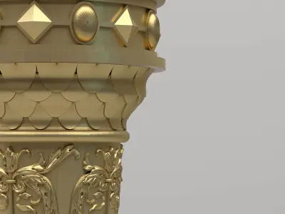 Carved Decorative Column 3D model