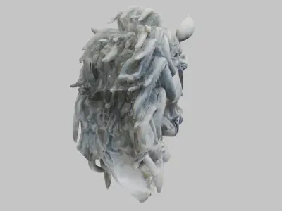 High-Detailed Fantasy Horse Head Bust 2 textures versions Low-poly 3D model