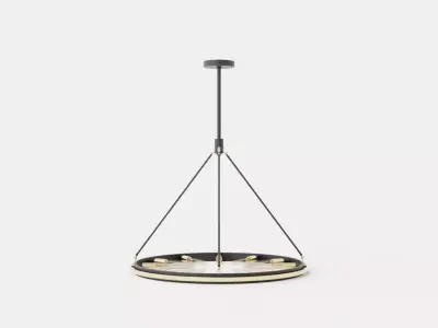Chambers Chandelier - Black with Gold finish Low-poly 3D model