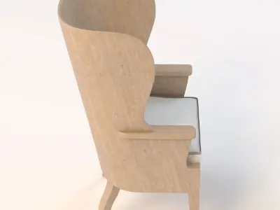 Formations Wooden Barrel Wing Chair 3D model