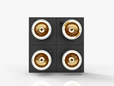 Indoor quadruple Lamp 06 Low-poly 3D model