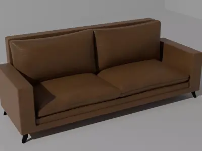 Leather Sofa  Couch  Free 3D model