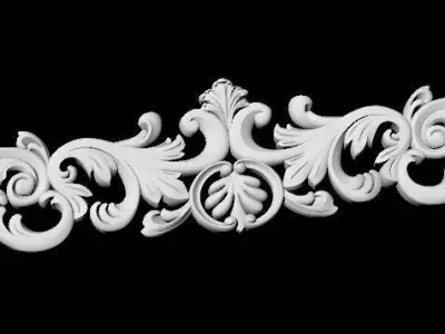 Central decor ornament for furniture 3D model 1014