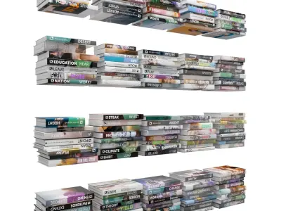 Books 150 pieces 1-5-2 Low-poly 3D model