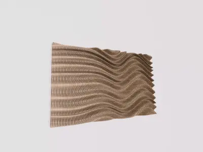 Wall Facade wave parametric facade wood panel size 18ft by 11ft 3D print model