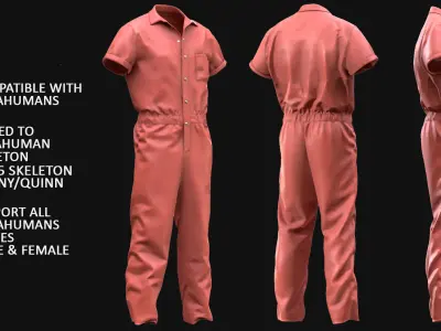 Overall 92 - All MH Bodies - UE5 Skeletons - Rigged Low-poly 3D model