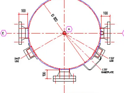 Pressure Vessel 2000kPag and 450L Drawing 3D model