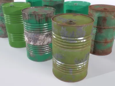 Barrel PBR Pack 3 Low-poly 3D model