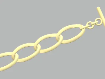 Bracelet - 9 link chain sterling silver 3D print model