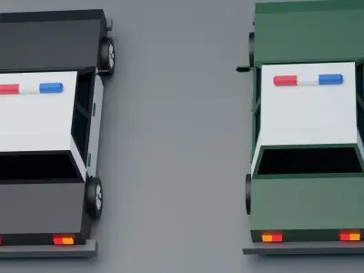 lowpoly Service cars  3D Model Pack