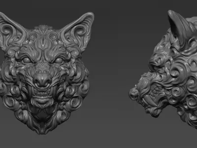 Wolf pendant 3D print model