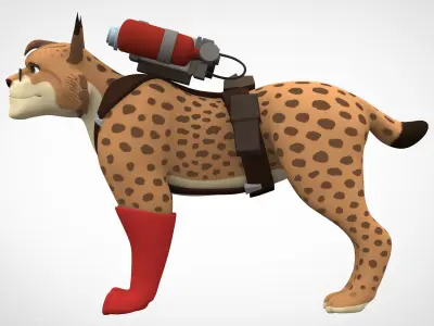 TF2 Medic Lynx Low-poly 3D model