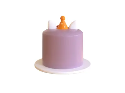 Low-Poly Birthday Cake 08 Low-poly 3D model