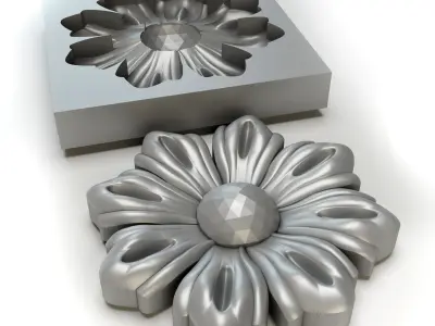 Flower - silicone or plaster mold 3D print model 3D print model