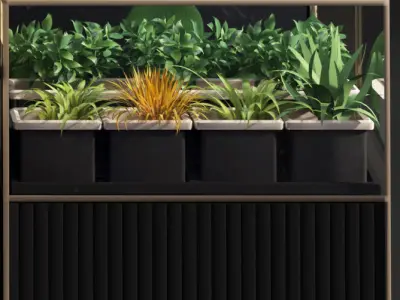 Florist- Flower Shop-refrigerated flower display Full Scene  3D model