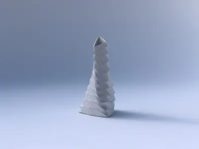 Vase twist grounded tilted triangle with distorted and twiste... 3D print model