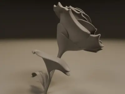 Rose flower 3D print model