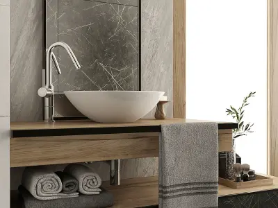 Furniture and decor for bathroom 12 3D model