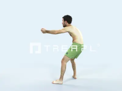 Flow 15J Beach Receiving Sports Man Low-poly 3D model