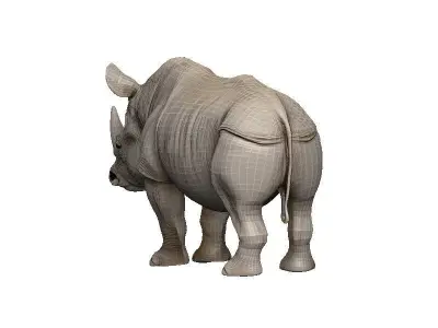 Rhino Low-poly 3D model shop