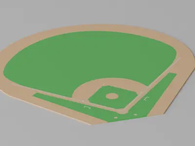 Cartoon Lovely Baseball Field 1 3D model